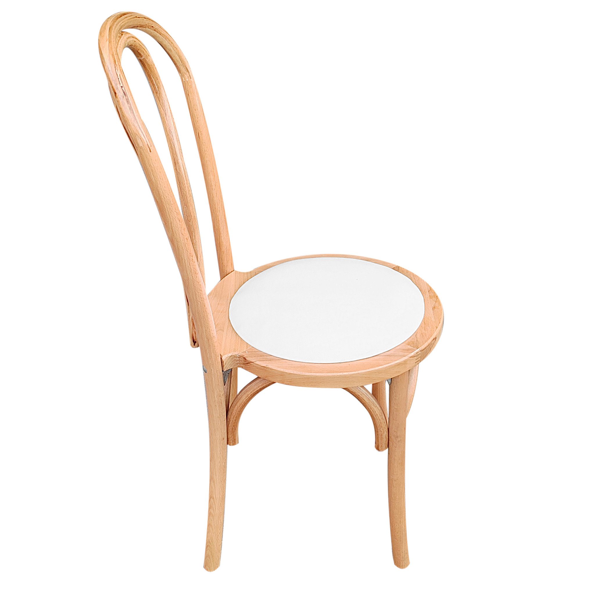 Bentwood Stuhl aus Holz mit gepolsterter Sitzfläche offwhite