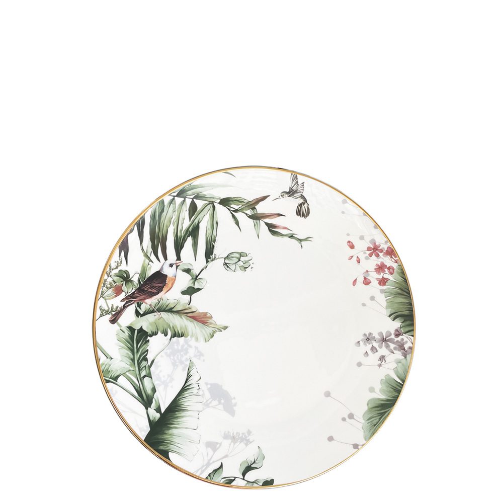 Tropical Bird Porcelain Appetizer Plate / Dessert Plate 20.3 cm