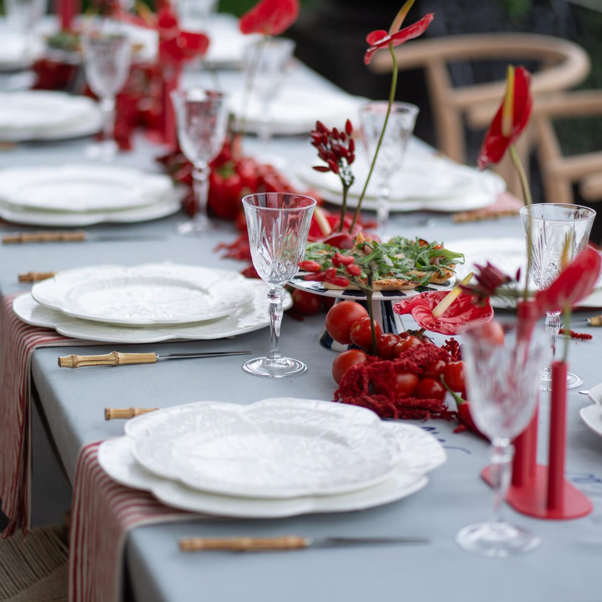 Linen tablecloth in light steel blue | 410x250 cm - Image 2