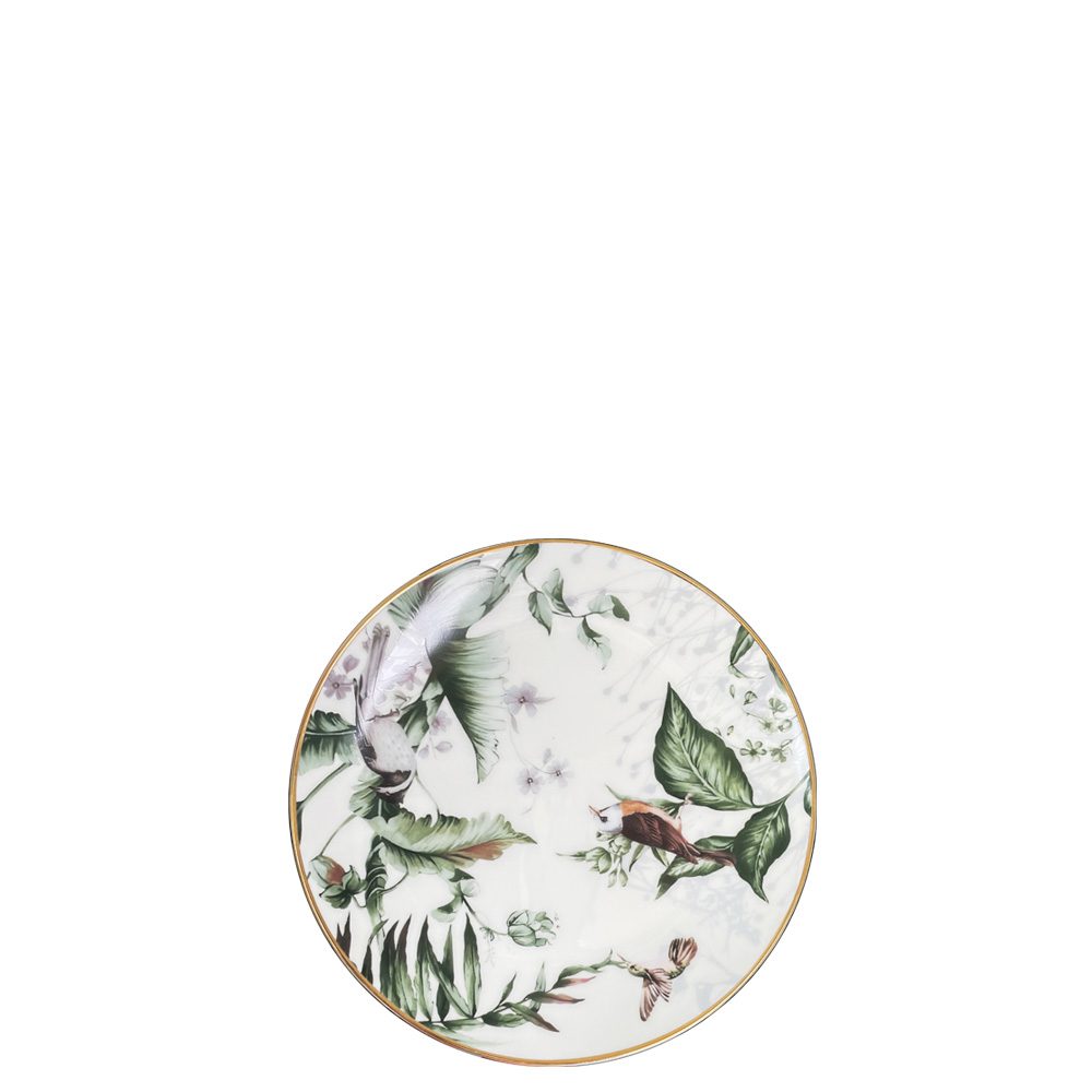 Tropical Bird Porcelain Bread Plate 16.5