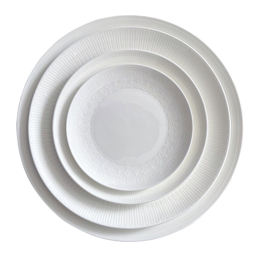 Pure Filigree Relief Porcelain Dinner Plate 27.6 cm - Image 3