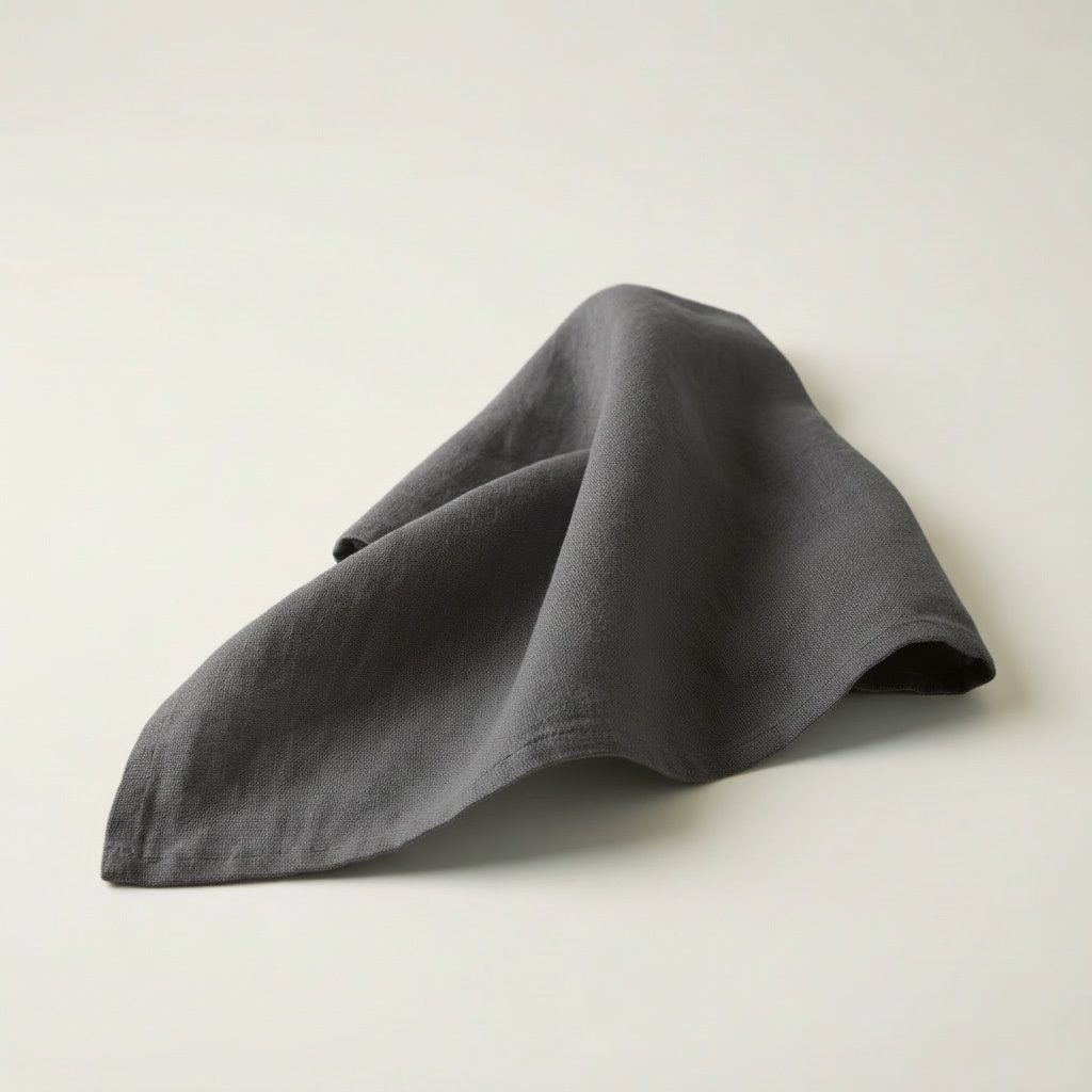 Linen napkins in anthracite, dark grey (stonewashed)