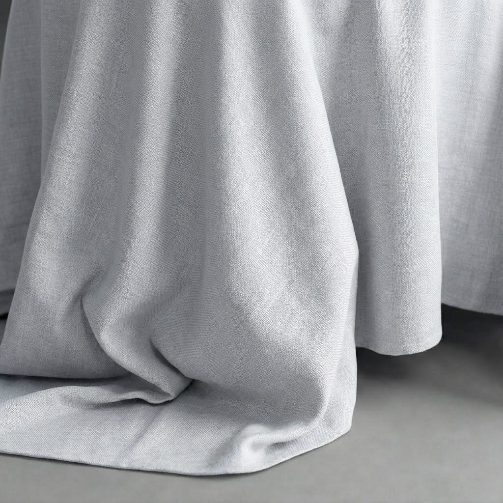 Round linen tablecloth in light grey ⌀ 360cm - Image 2