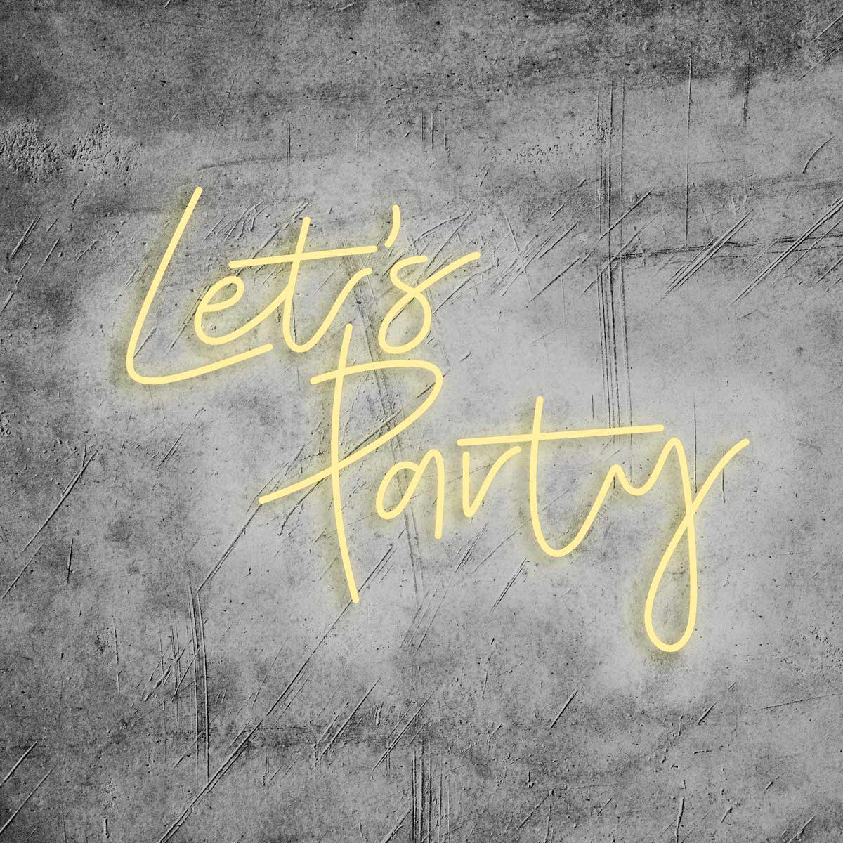Neon lettering “Let’s Party”