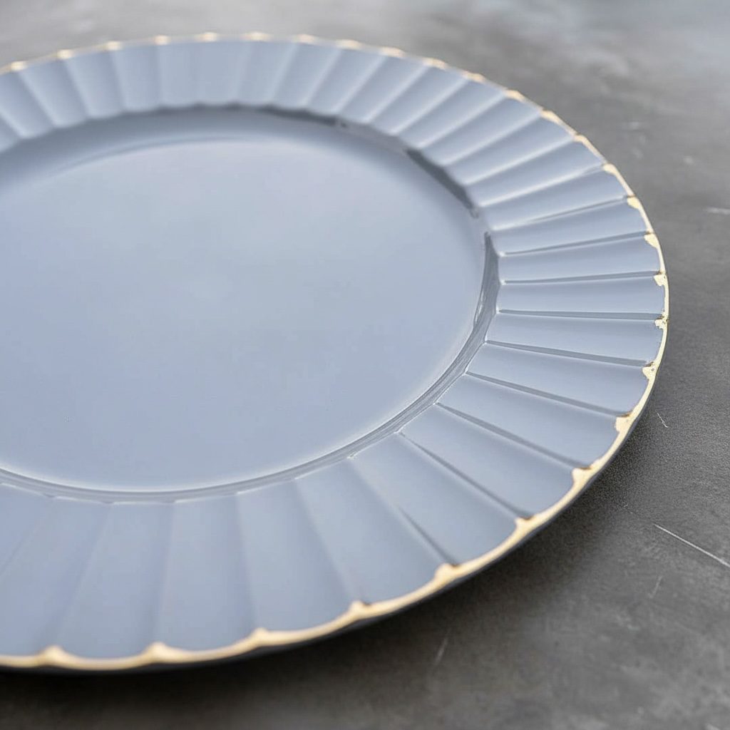 Underplate "Minimalism Wave Gray" with gold rim 33 cm - Image 2