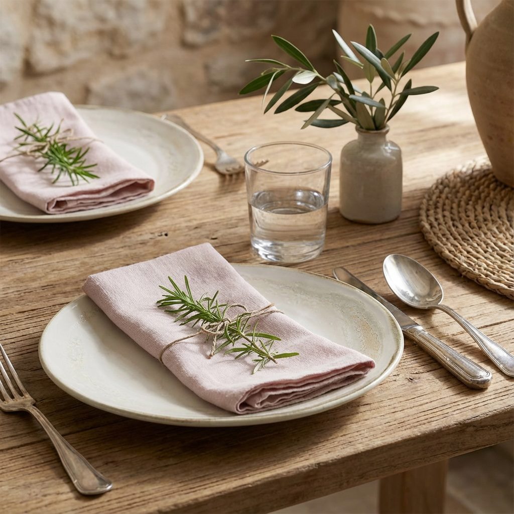 Linen napkins in dusky pink, blush (Stonewashed) - Image 2