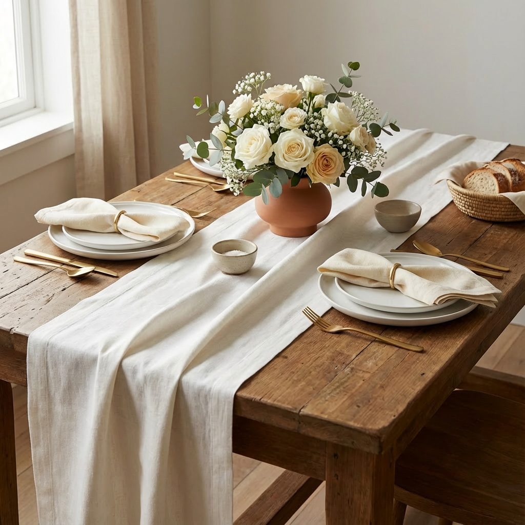 Table Runner in Offwhite - Image 2