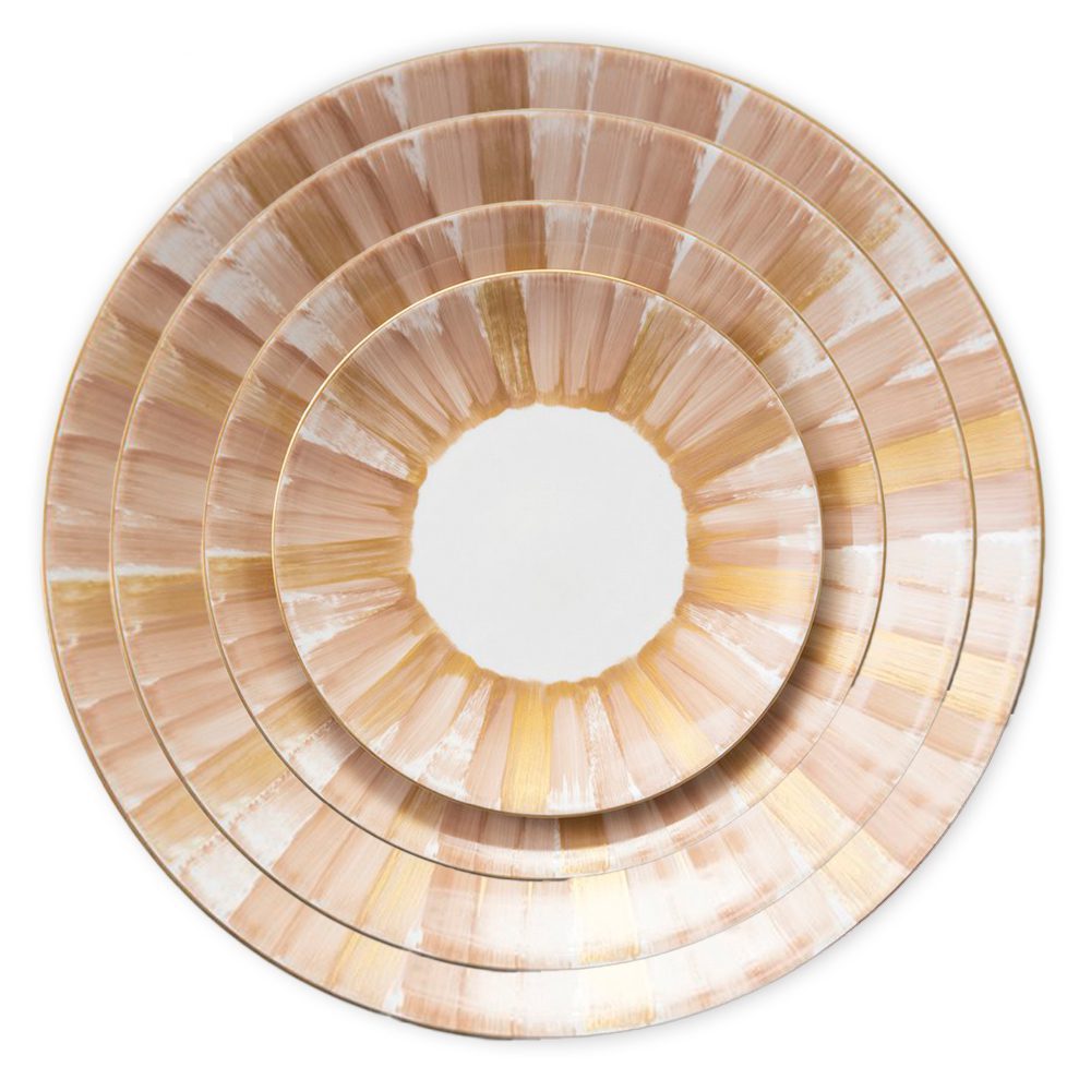 4-piece porcelain plate set Peach Fuzz Color of the Year 2024