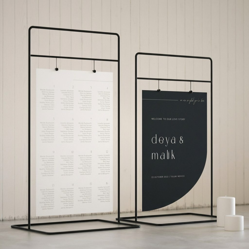 Rahmen für Sitzplan 180x80cm schwarz