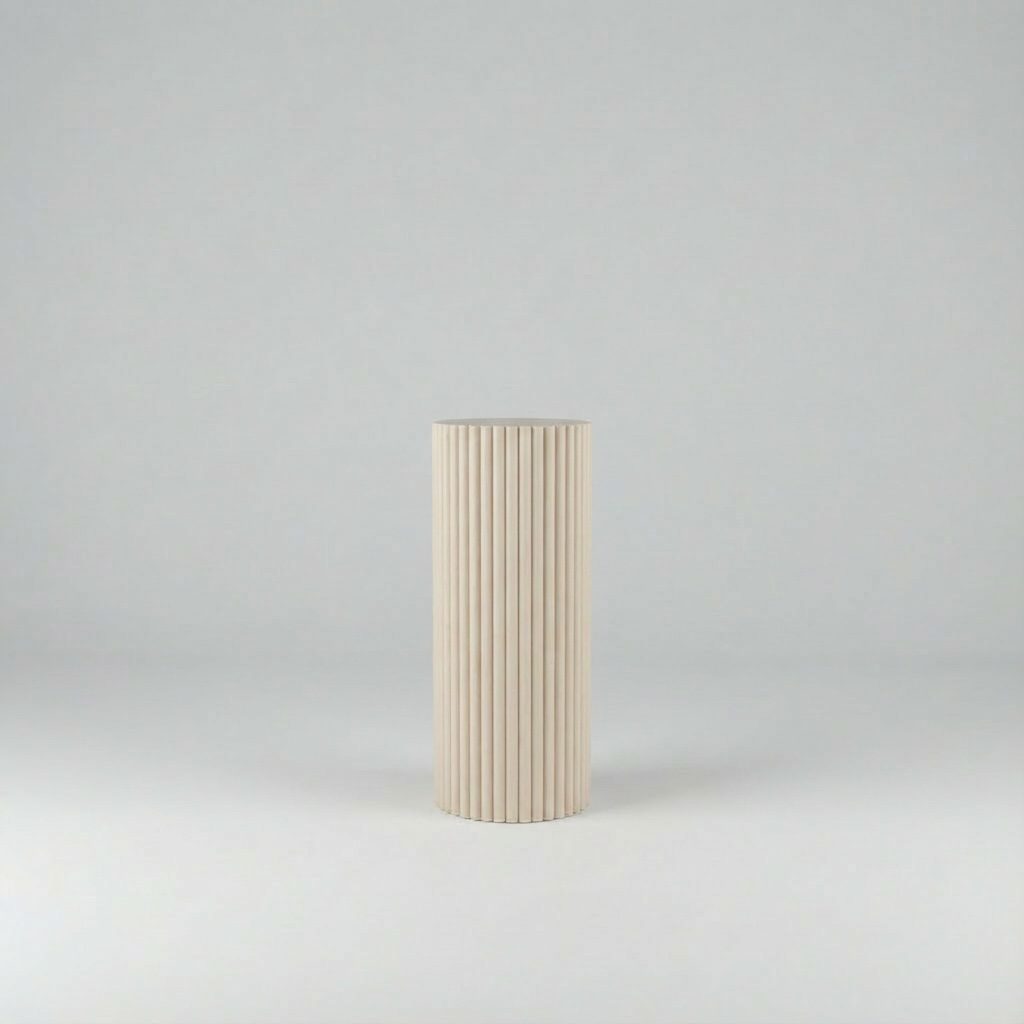Column round fluted macchiato beige 80cm